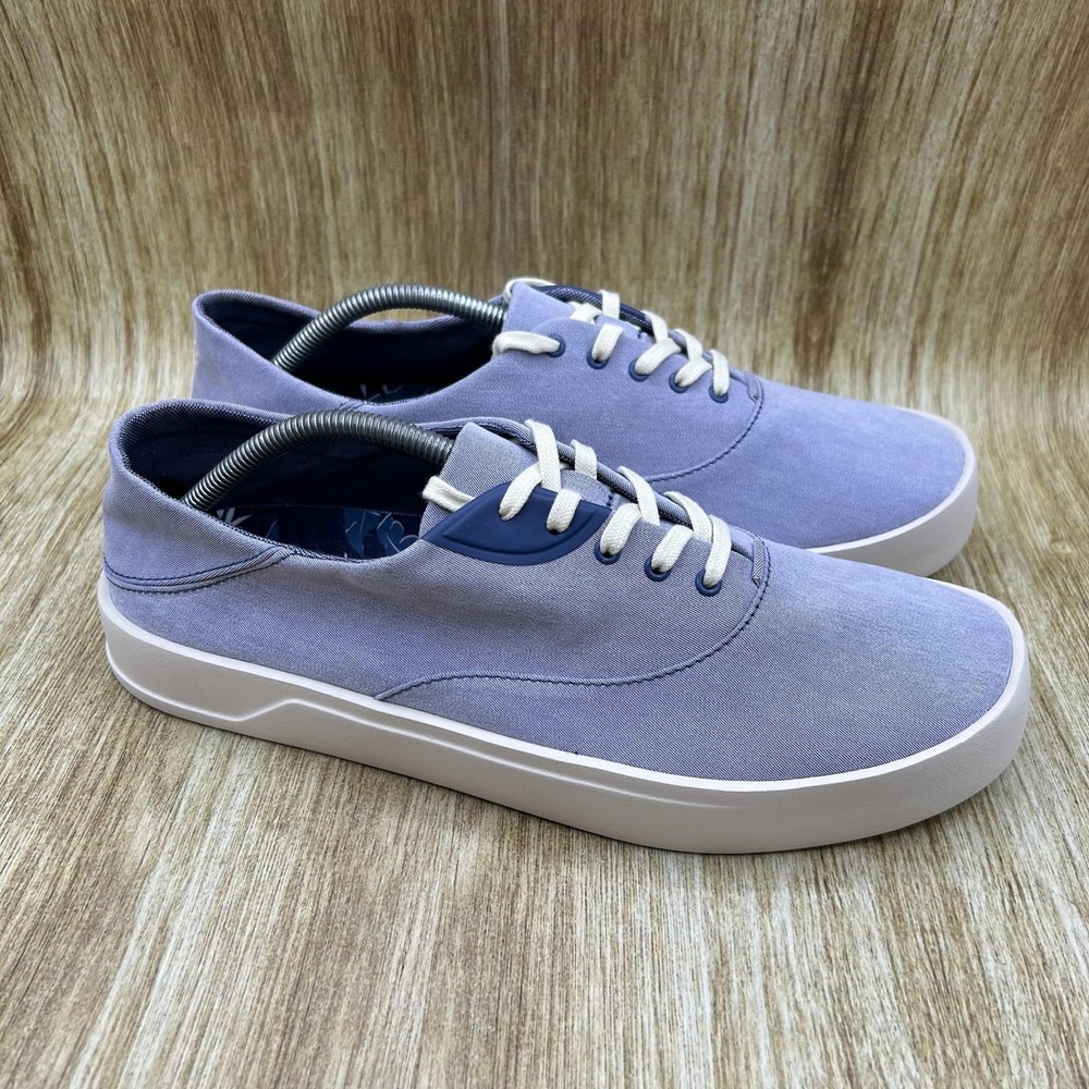 OluKai Tradewind Men's Size 8.5‎ Blue Canvas Casual Lace Up Sneakers Shoes NEW